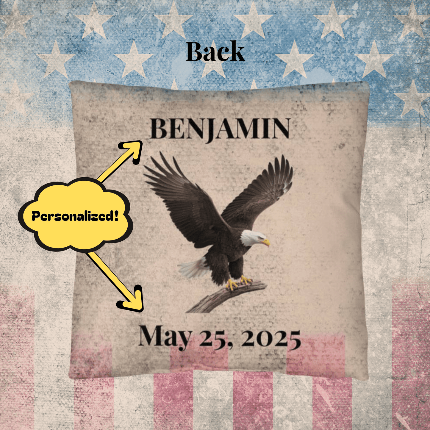 We Remember Their Sacrifice personalized pillow for veteran tribute, PTSD support, and Memorial Day remembrance