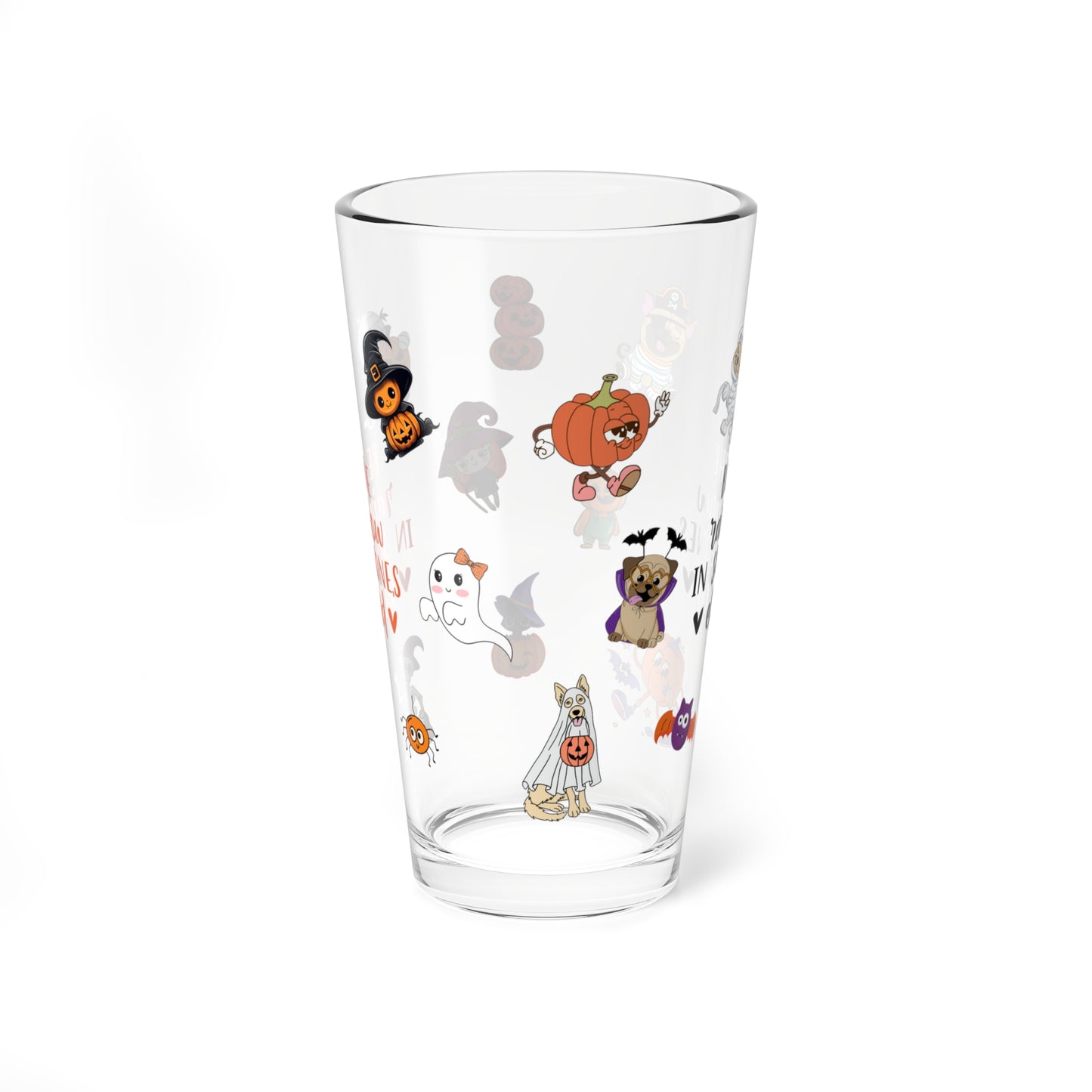 Be The Rainbow In Someone's Cloud Halloween 16oz pint glass, uplifting seasonal drinkware - MySisterIsASurvivor