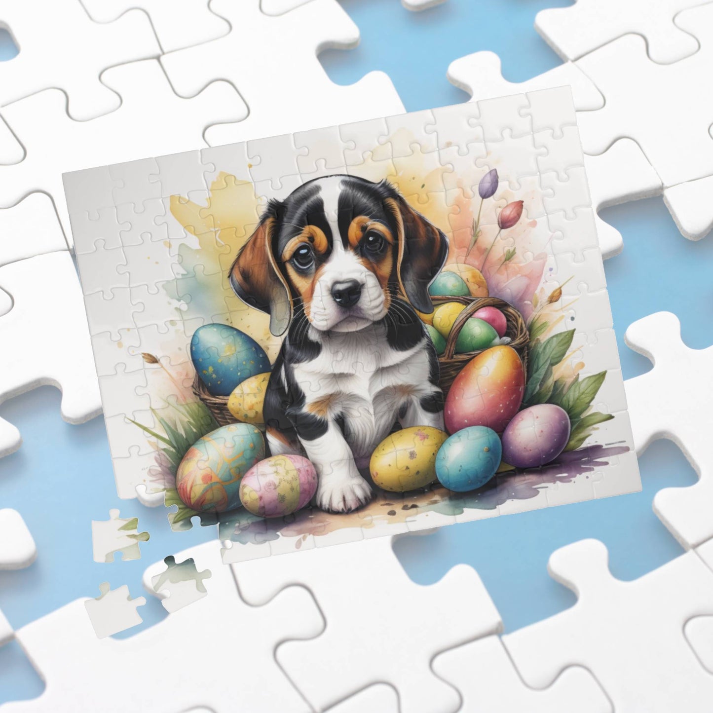 Beagle Easter Puppy Puzzle - Dog Lovers, Mental Health Benefits, Holiday Fun, Mindfulness, Stress Relief, Festive Gift