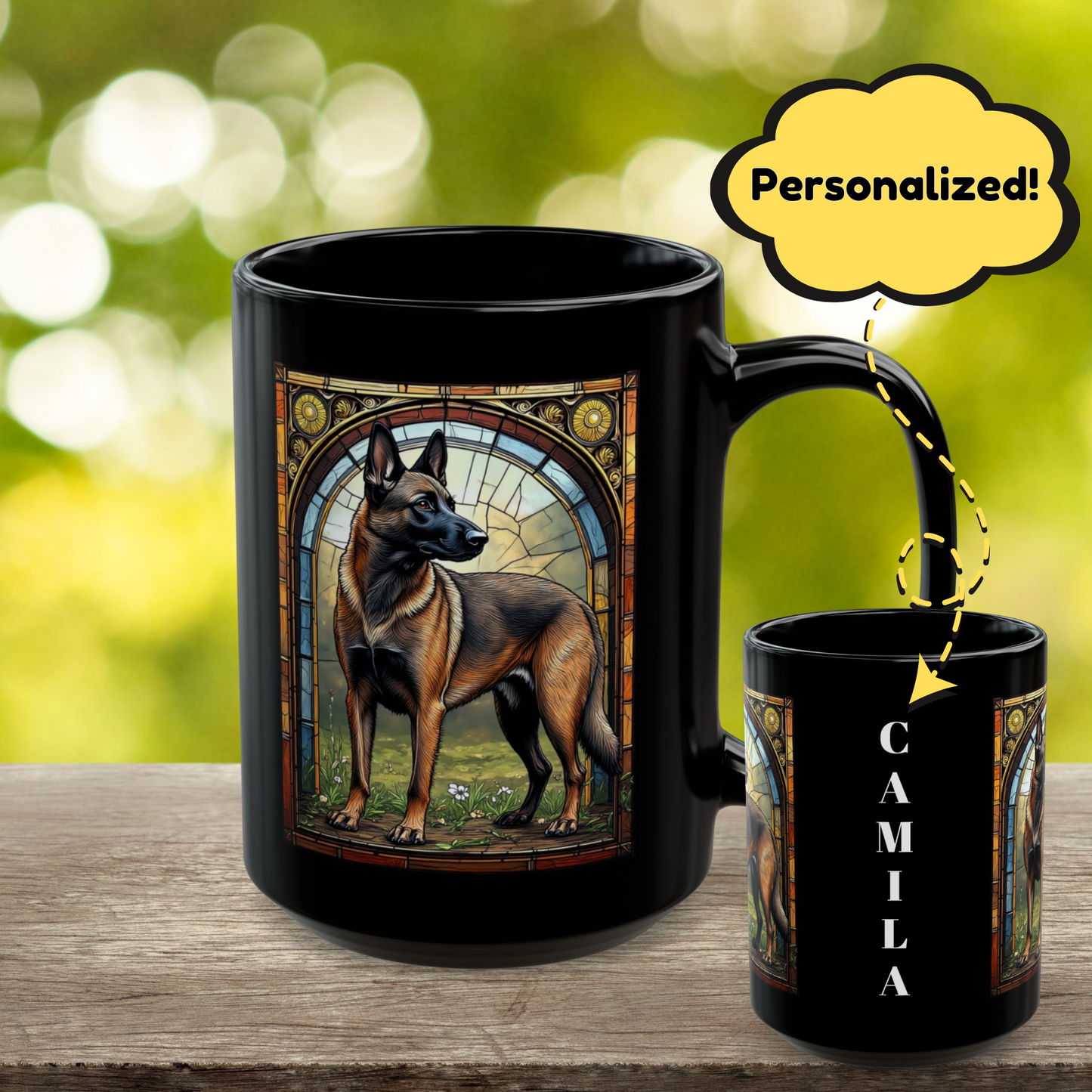 Fawn sable Belgian Malinois dog lover personalized mug