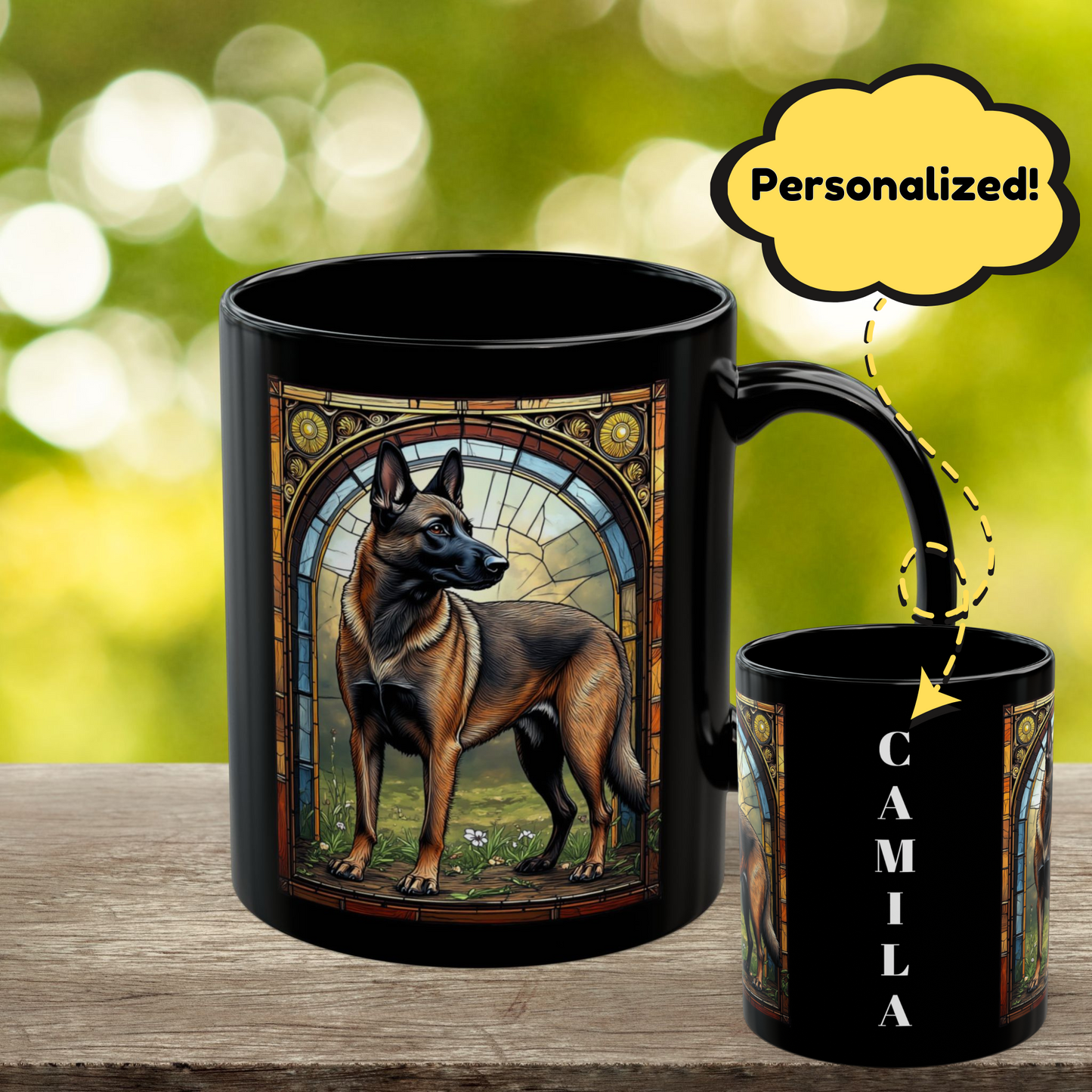 Fawn sable Belgian Malinois dog lover personalized mug