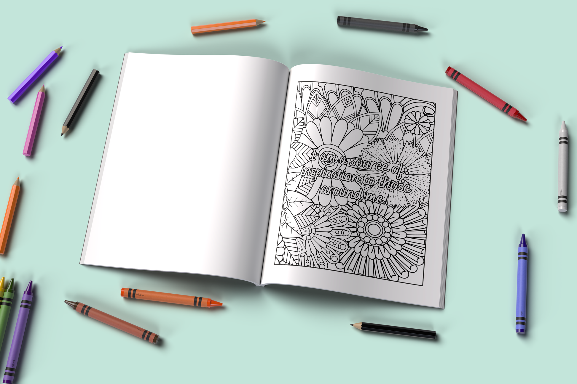 Flower coloring book with intricate floral designs and calming layouts