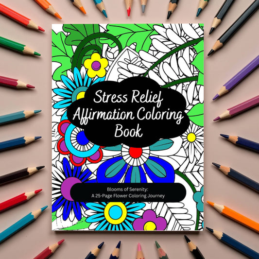 Flower coloring book with intricate floral designs and calming layouts