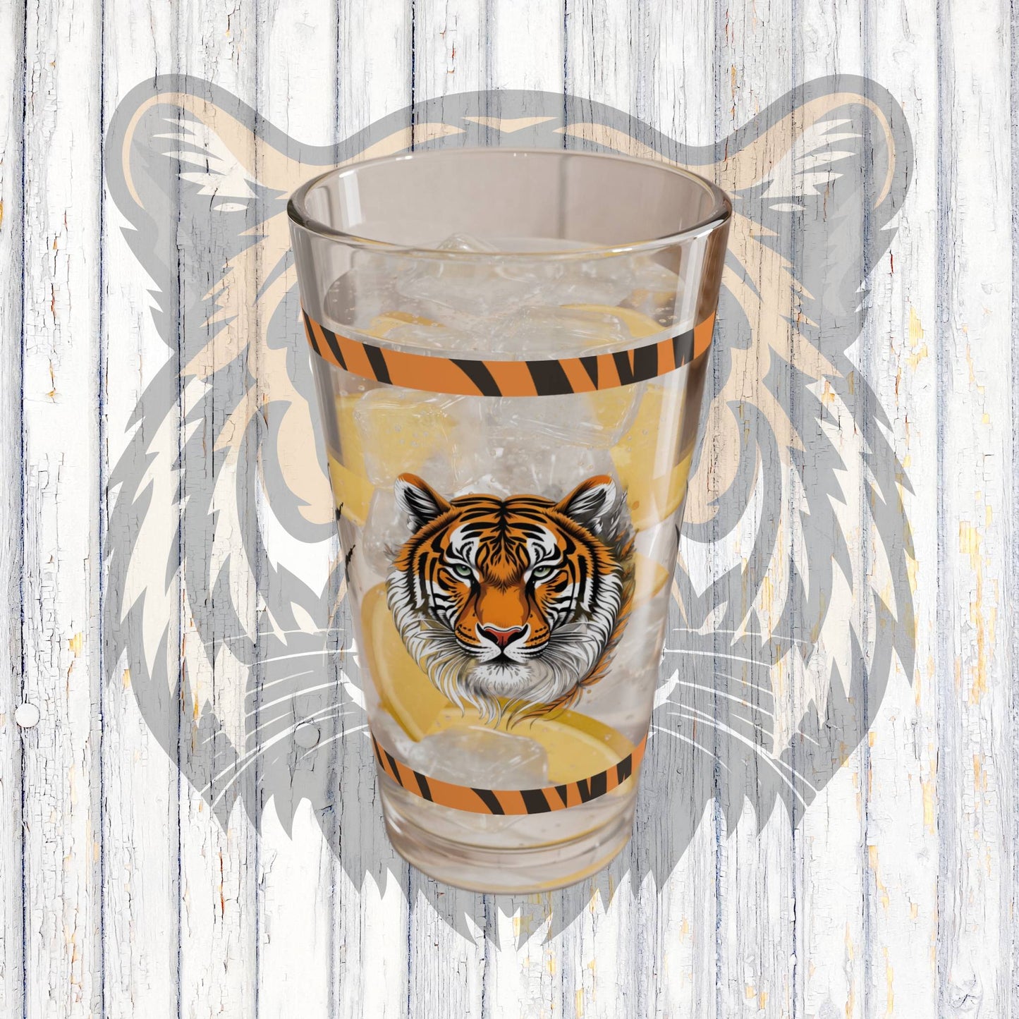 Bold Resilience 16oz Tiger Pint Glass - Inspiring Strength, Courage, and Empowerment