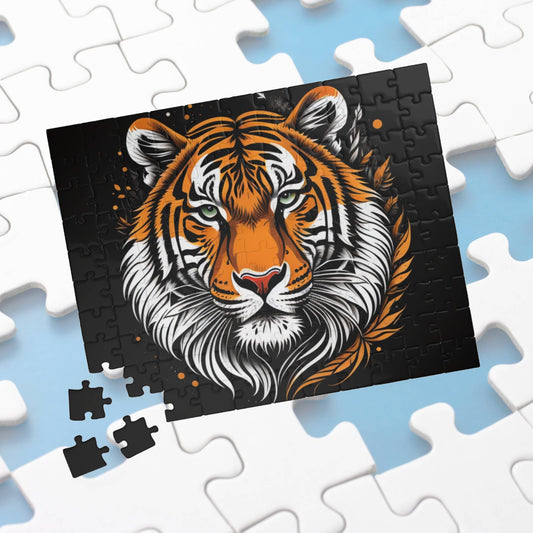 Bold tiger-themed puzzle featuring a powerful jungle cat design symbolizing strength, courage, and inner confidence
