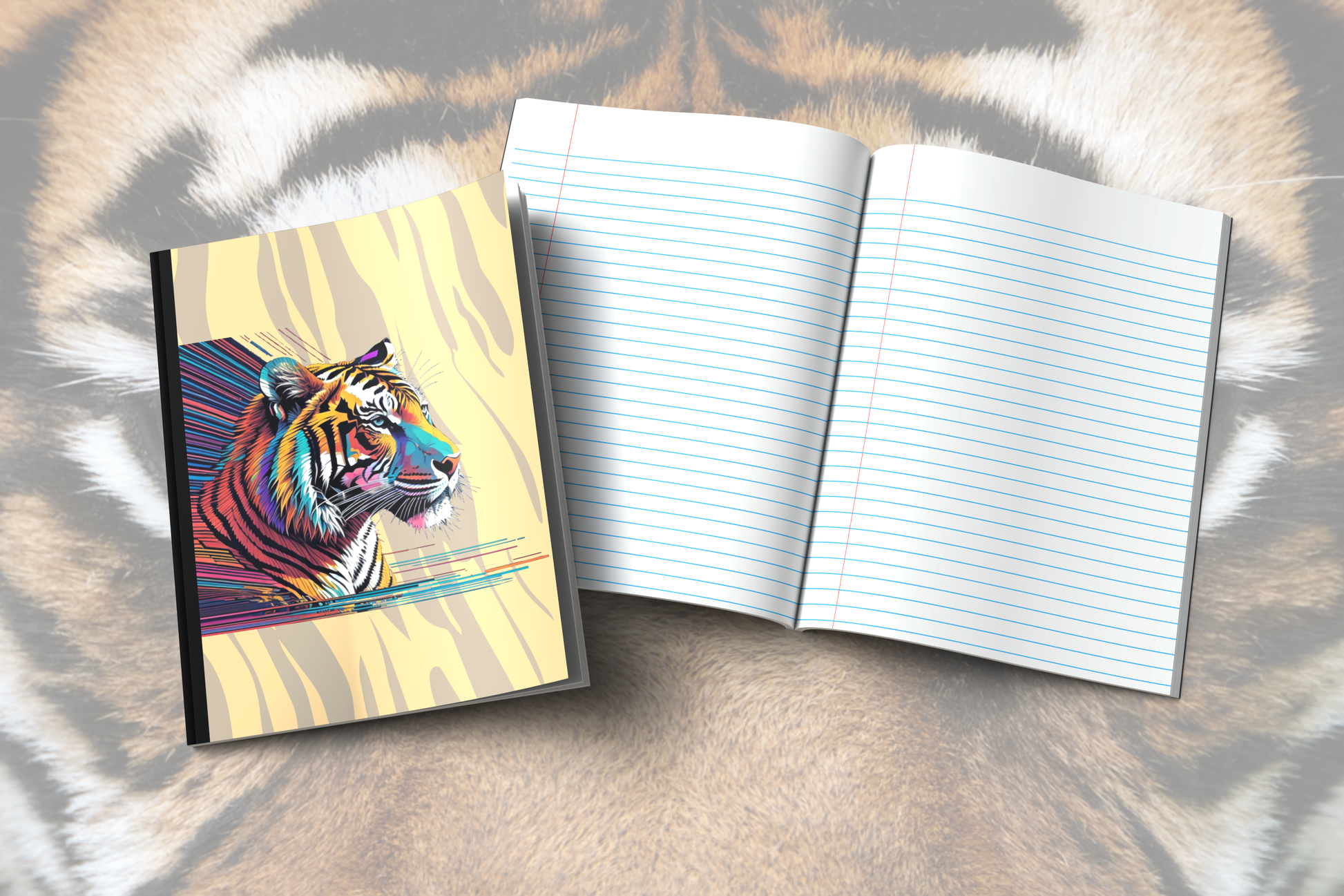 Bold Tiger Strides to Mental Well-being: Tiger-Themed Composition Notebook
