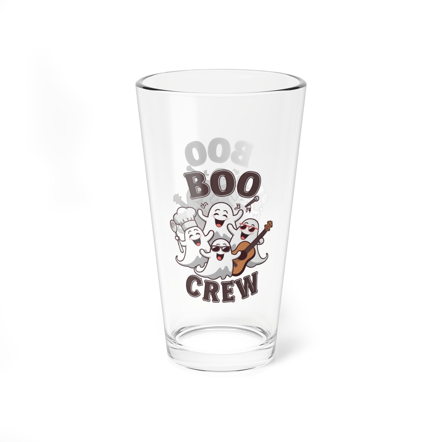 Boo Crew Halloween 16oz pint glass, perfect for Halloween parties and spooky fun - MySisterIsASurvivor