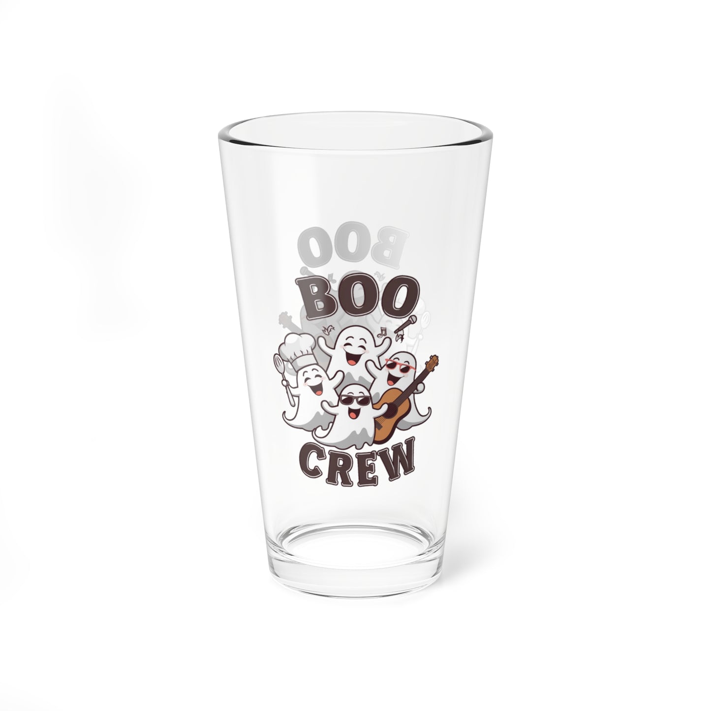 Boo Crew Halloween 16oz pint glass, perfect for Halloween parties and spooky fun - MySisterIsASurvivor