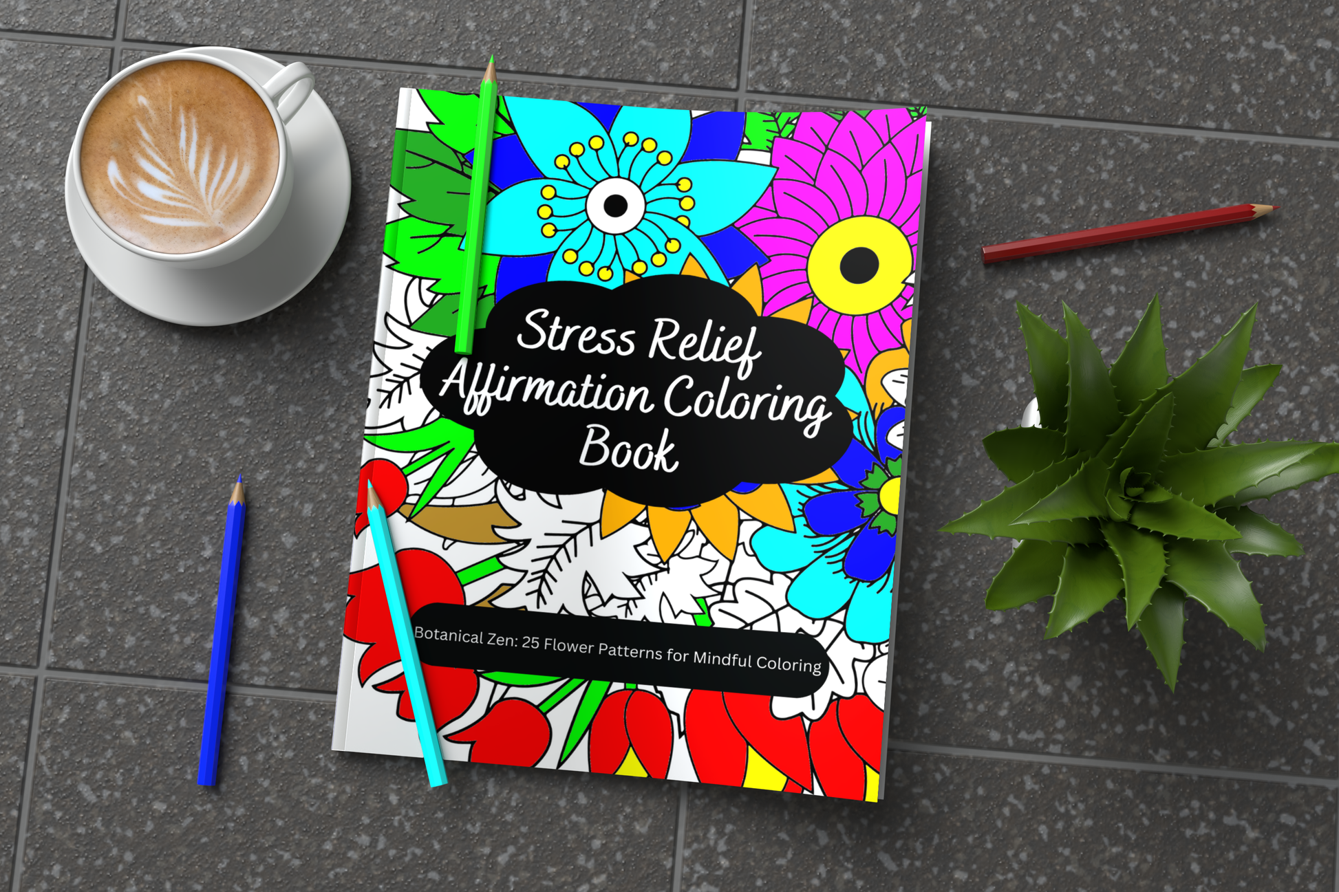 Floral mindfulness coloring pages with nature-inspired illustrations