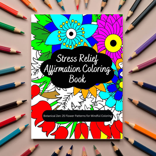 Floral mindfulness coloring pages with nature-inspired illustrations