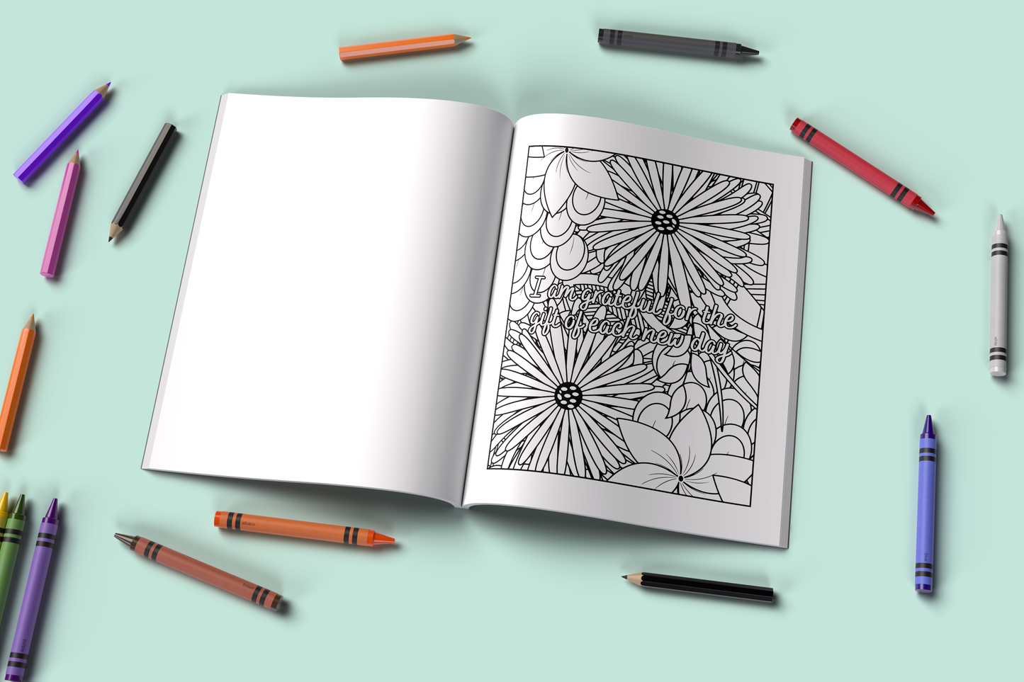 Floral mindfulness coloring pages with nature-inspired illustrations