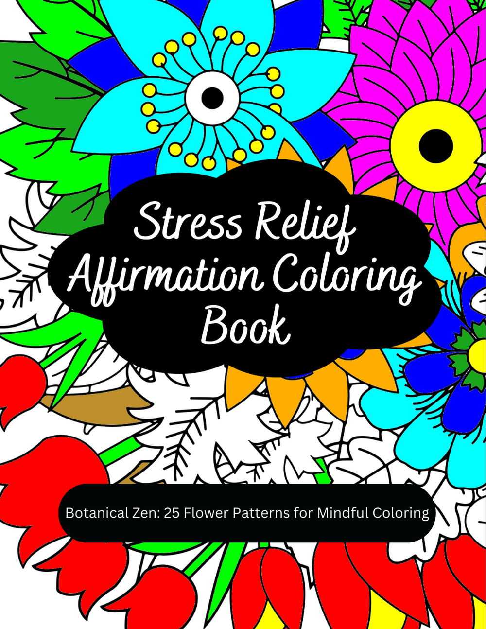 Floral mindfulness coloring pages with nature-inspired illustrations