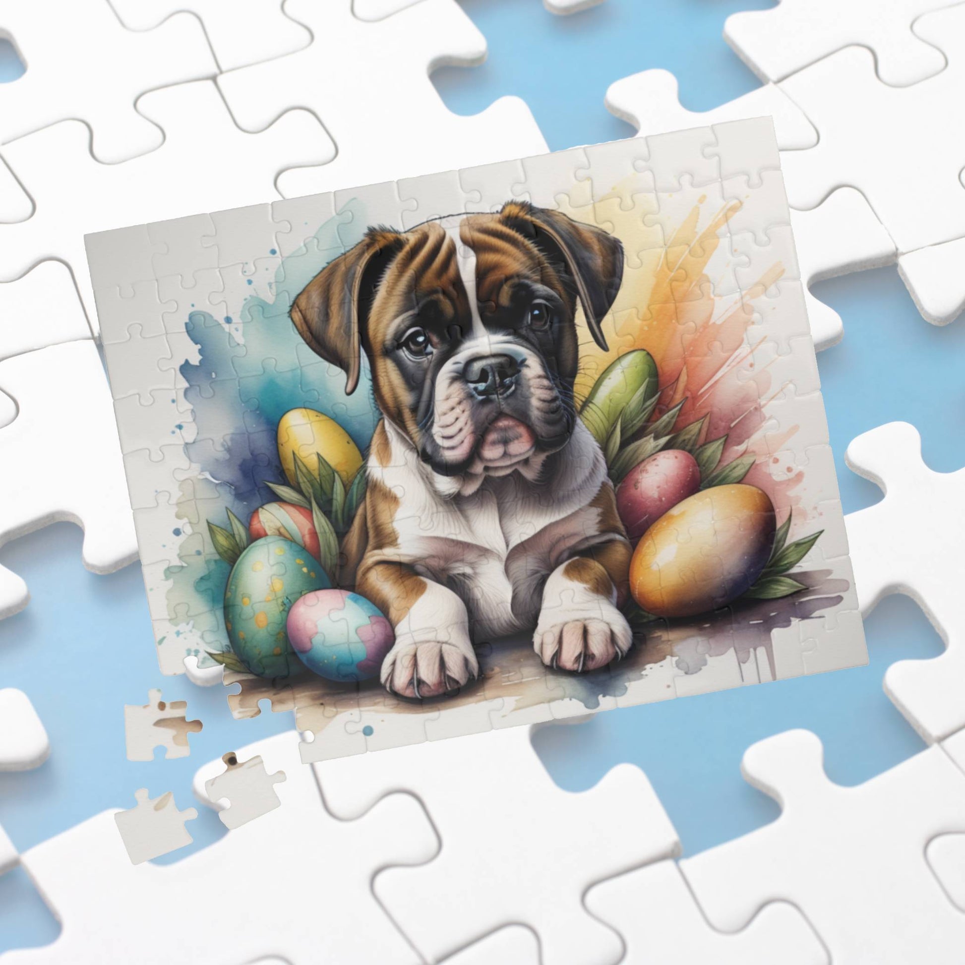 Boxer Easter Puppy Puzzle - Dog Lovers, Mental Health Benefits, Holiday Fun, Mindfulness, Stress Relief, Festive Gift