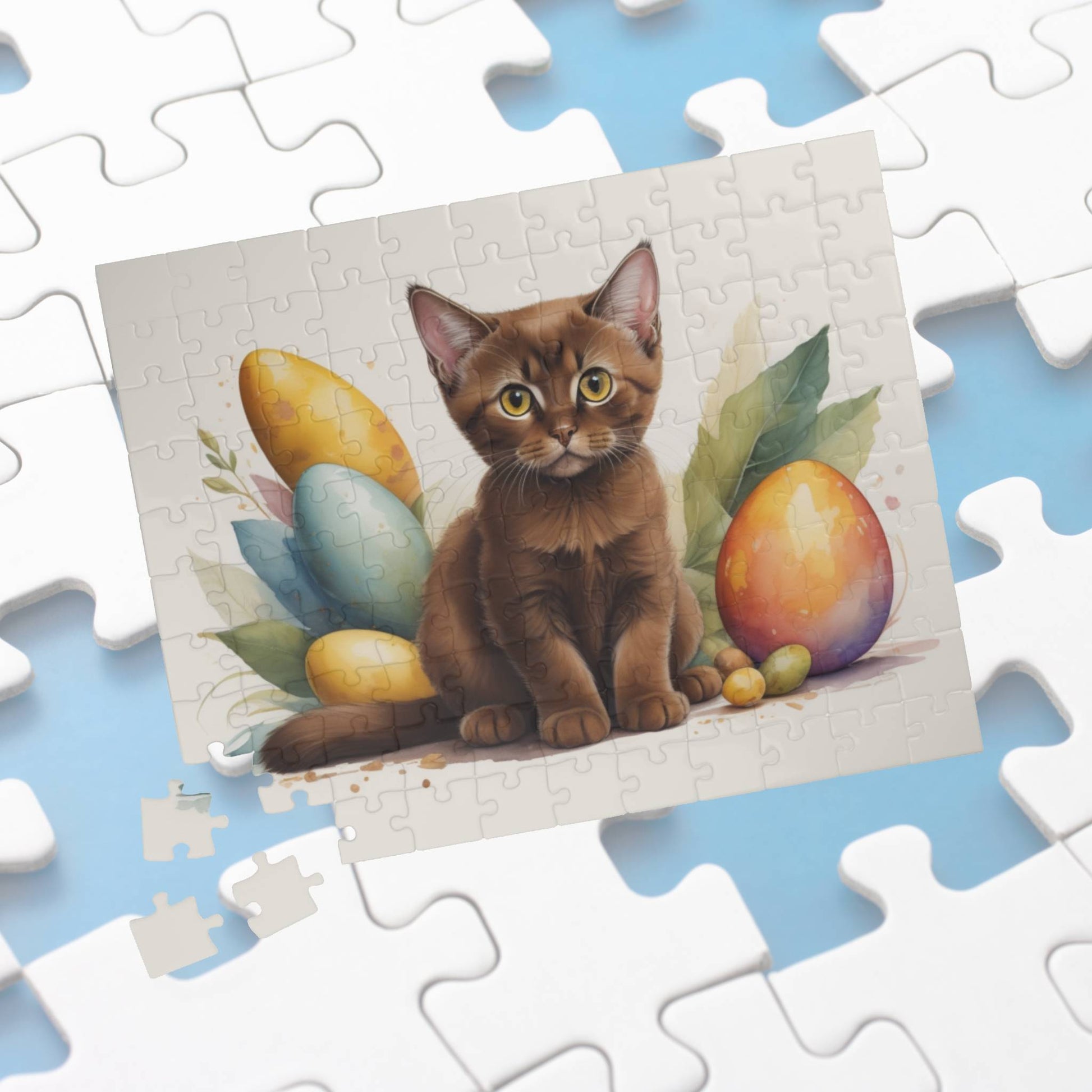 Burmese Easter Kitten Puzzle - Cat Lovers, Mental Health Benefits, Holiday Fun, Mindfulness, Stress Relief, Festive Gift