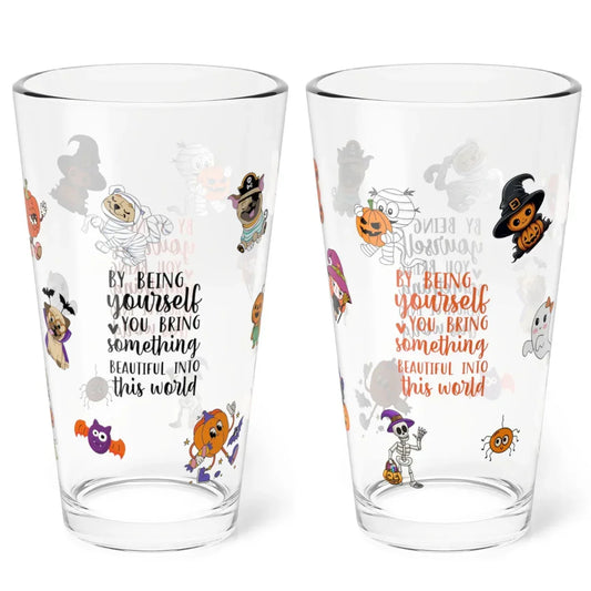 Shop our premium by being yourself you bring something beautiful into this world shaker mixing pint glass 16oz from MySisterIsASurvivor.