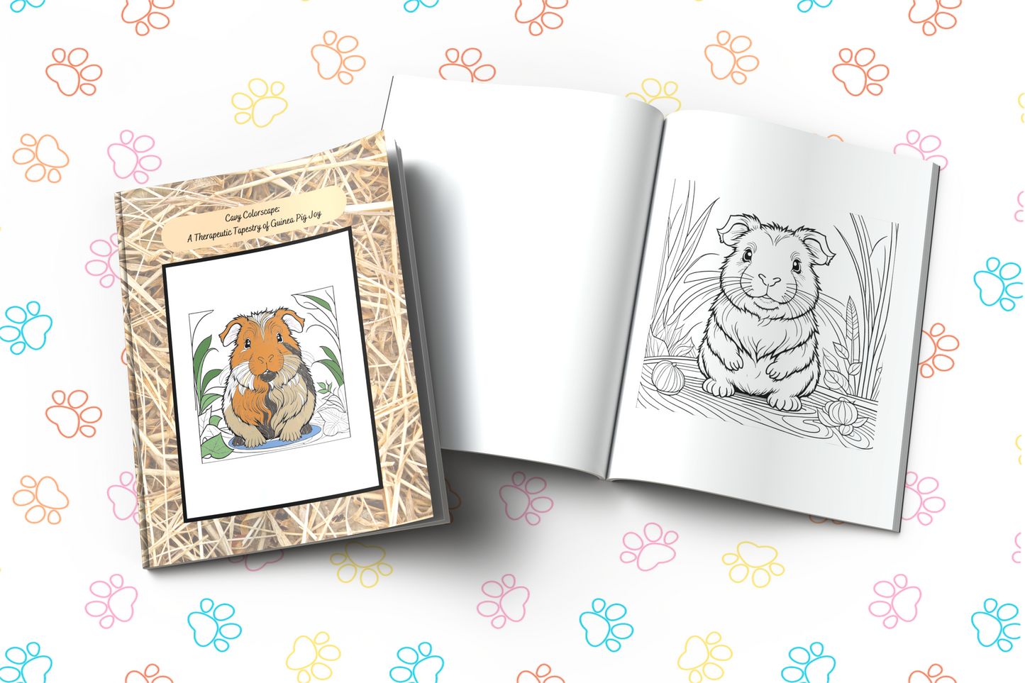 Guinea pig coloring book for relaxation with adorable piggie designs