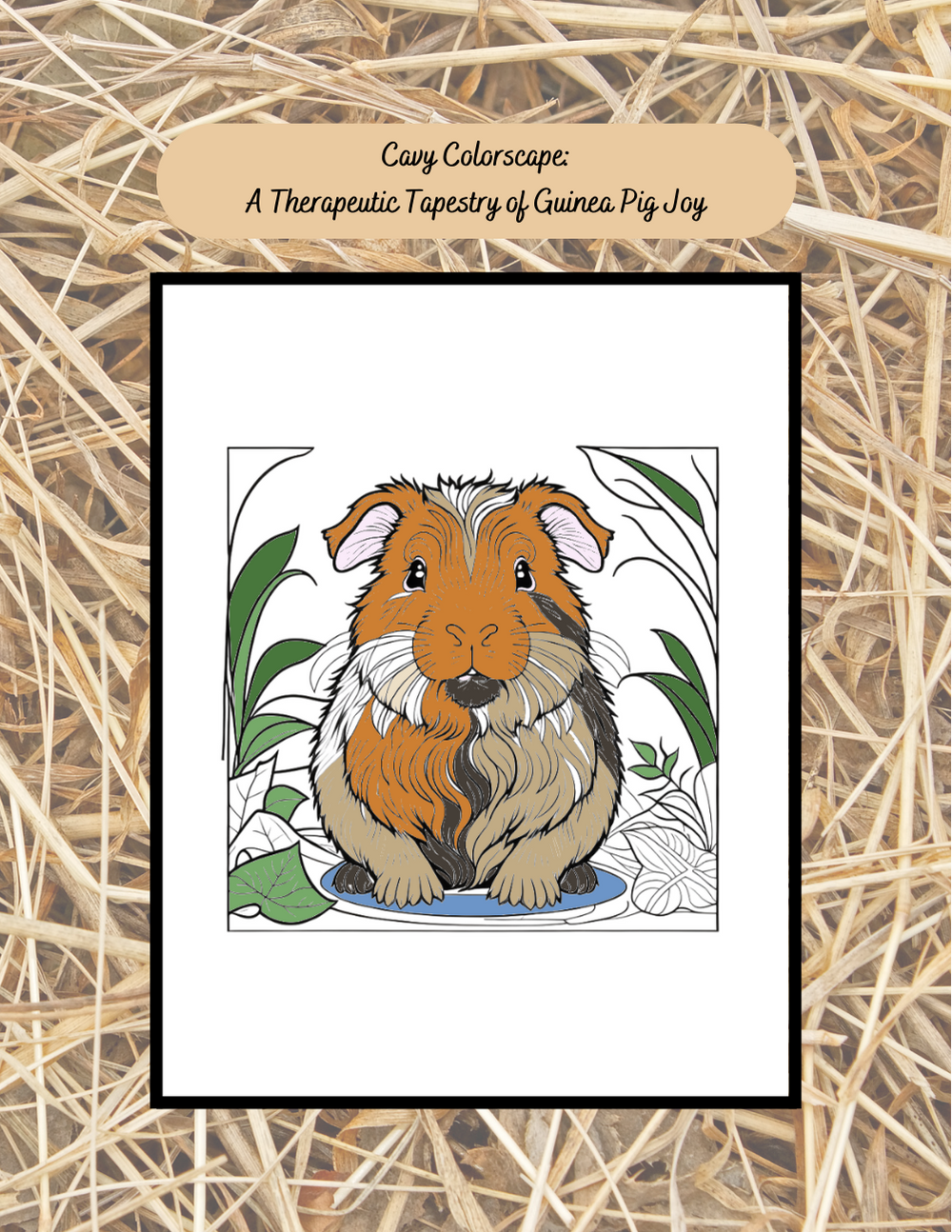 Guinea pig coloring book for relaxation with adorable piggie designs