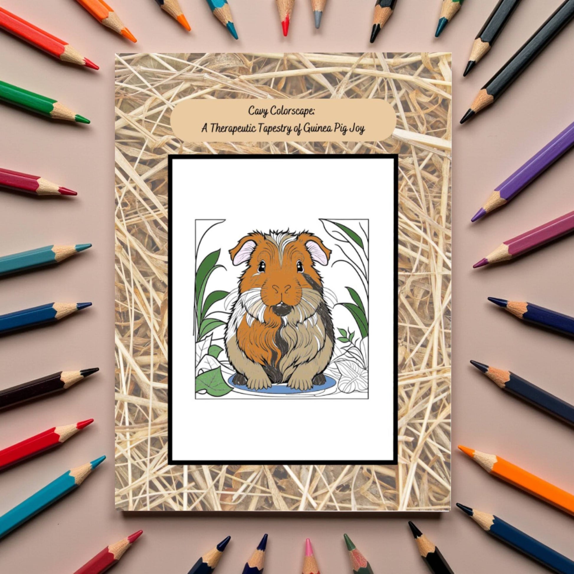 Guinea pig coloring book for relaxation with adorable piggie designs