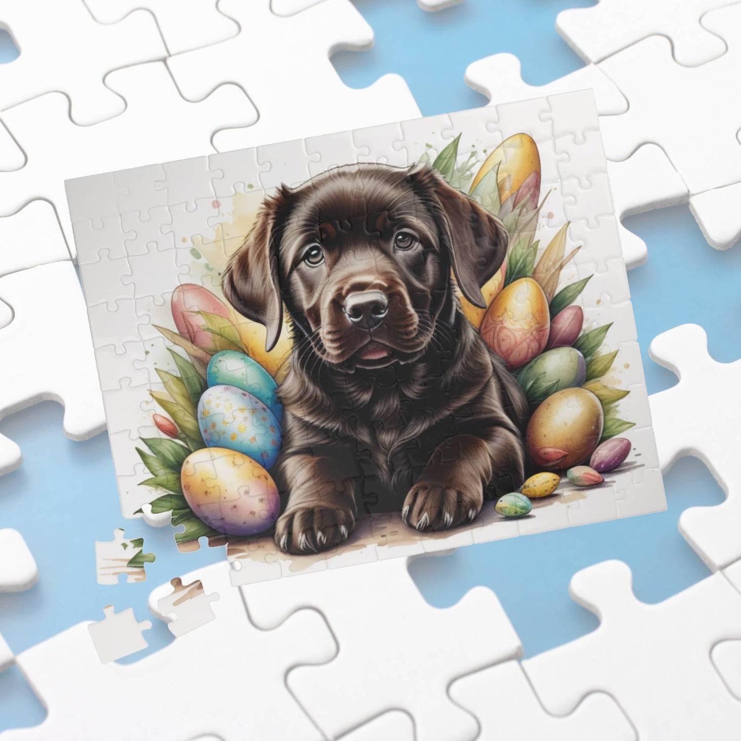 Chocolate Labrador Easter Puppy Puzzle - Dog Lovers, Mental Health Benefits, Holiday Fun, Mindfulness, Stress Relief, Festive Gift