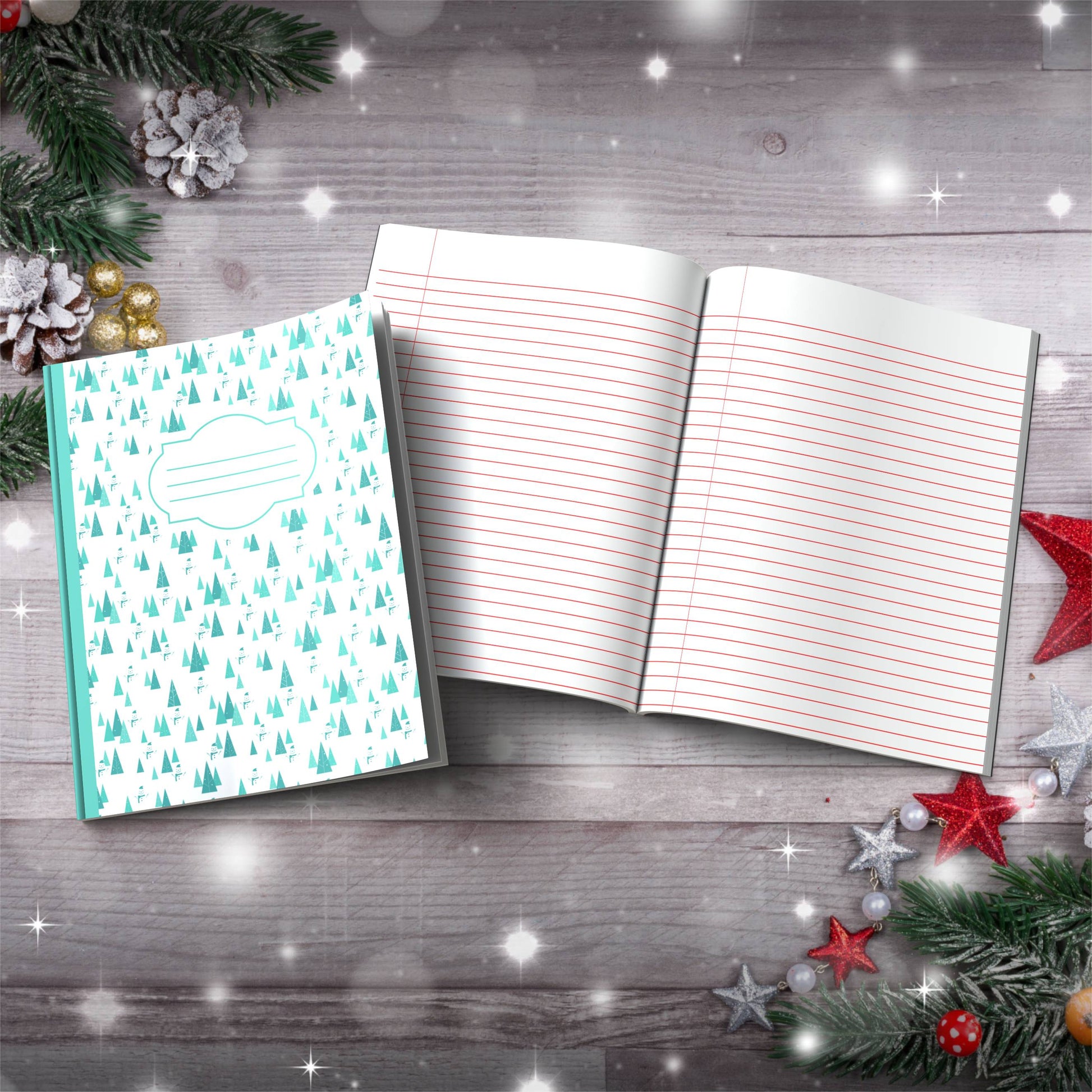 Silent Night, Peaceful Mind Calming Paperback Christmas Composition Notebook for mindful journaling and holiday reflection
