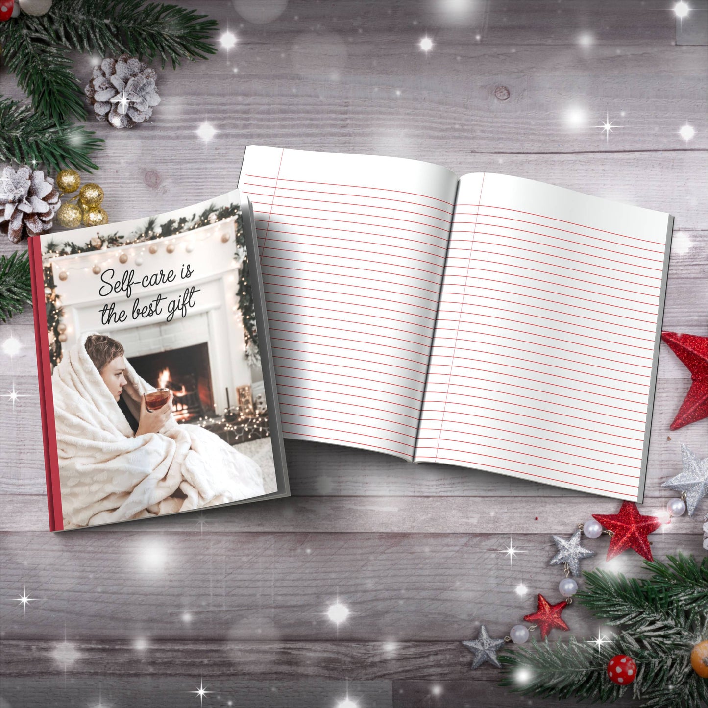 Snowmen & Olive Leaves Seasonal Design Paperback Christmas Composition Notebook for holiday journaling and gifts