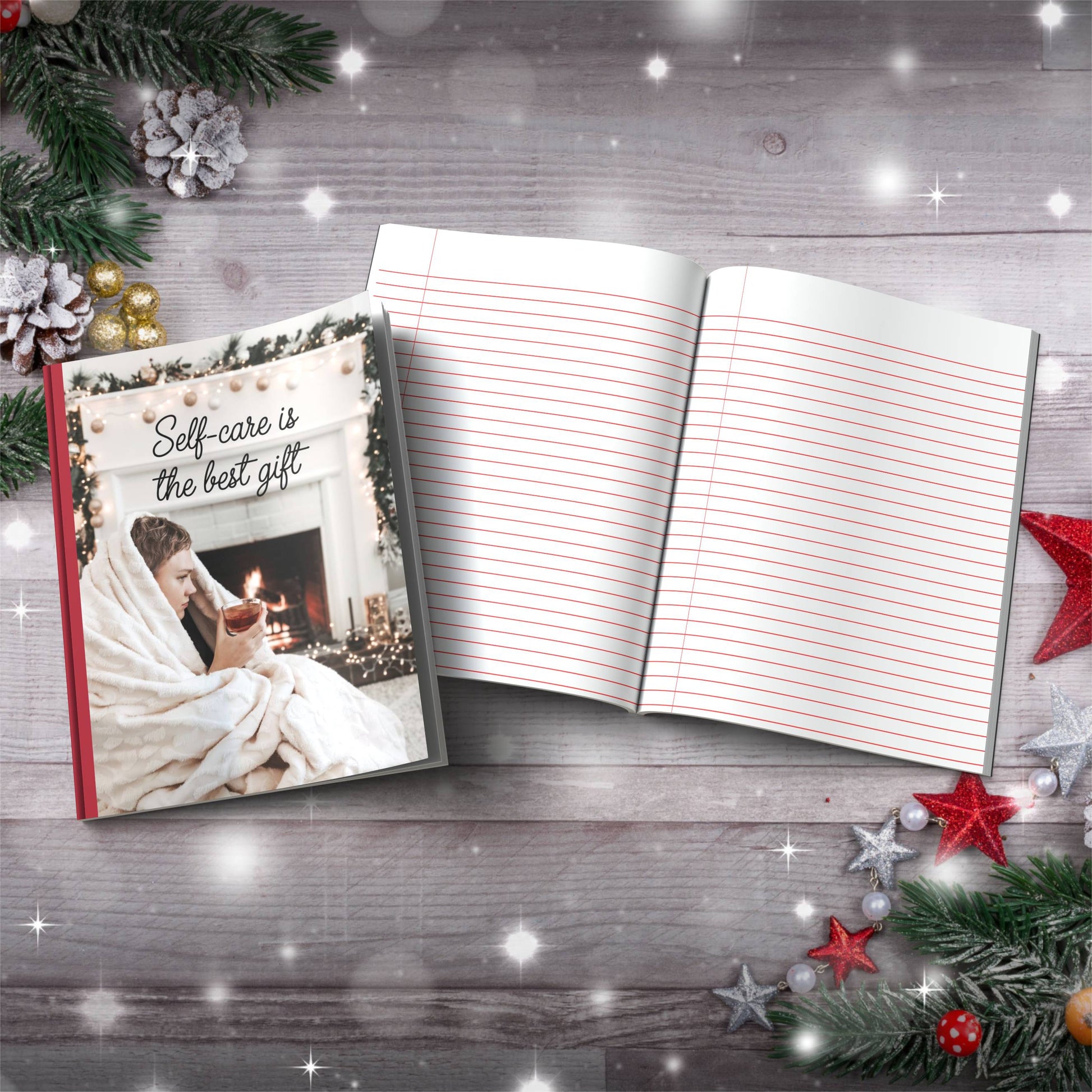 Snowmen & Olive Leaves Seasonal Design Paperback Christmas Composition Notebook for holiday journaling and gifts