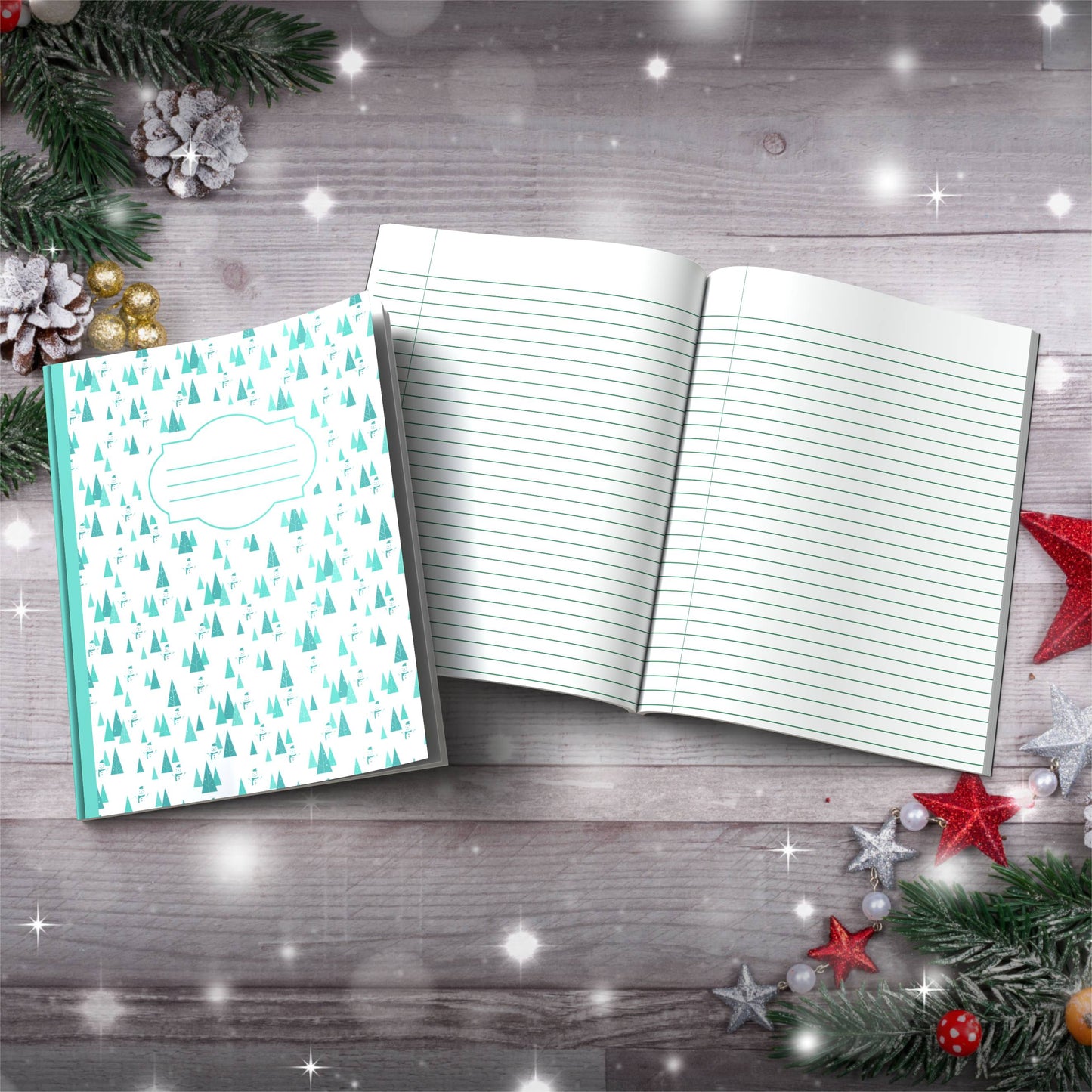 Silent Night, Peaceful Mind Calming Paperback Christmas Composition Notebook for mindful journaling and holiday reflection