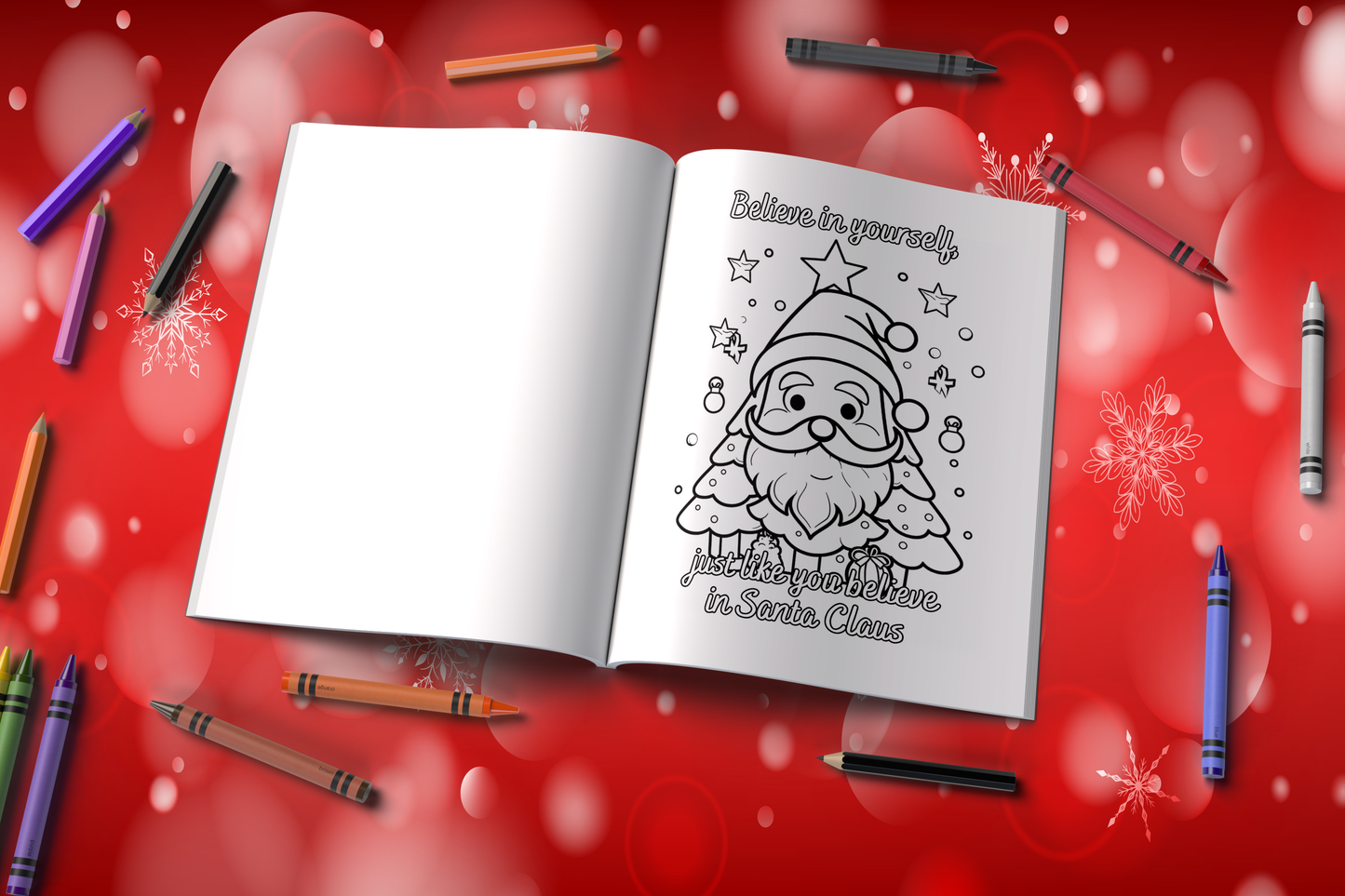 Christmas holiday coloring book with joyful affirmations