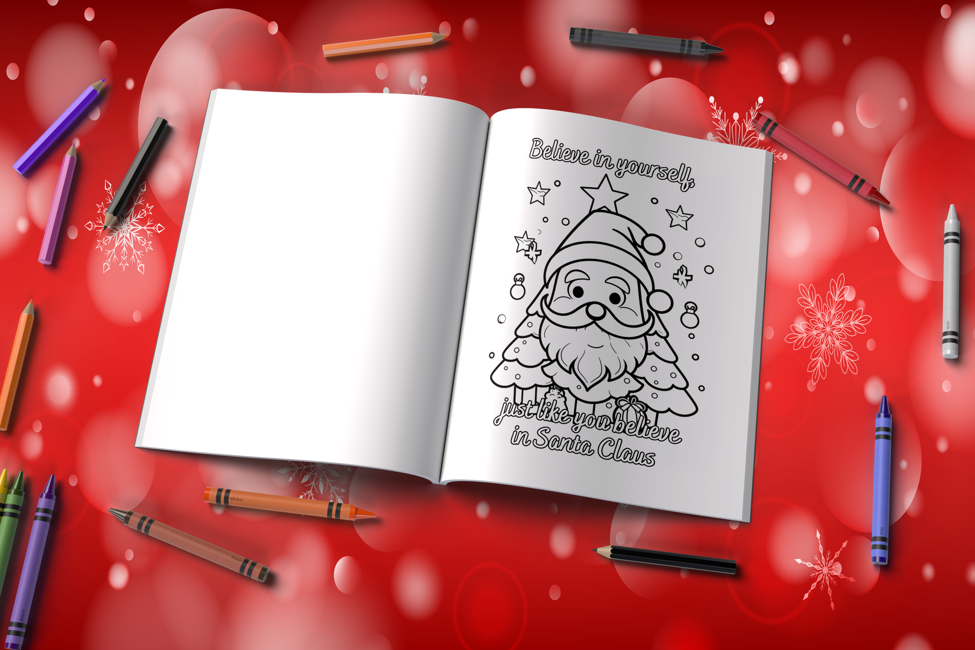 Christmas holiday coloring book with joyful affirmations