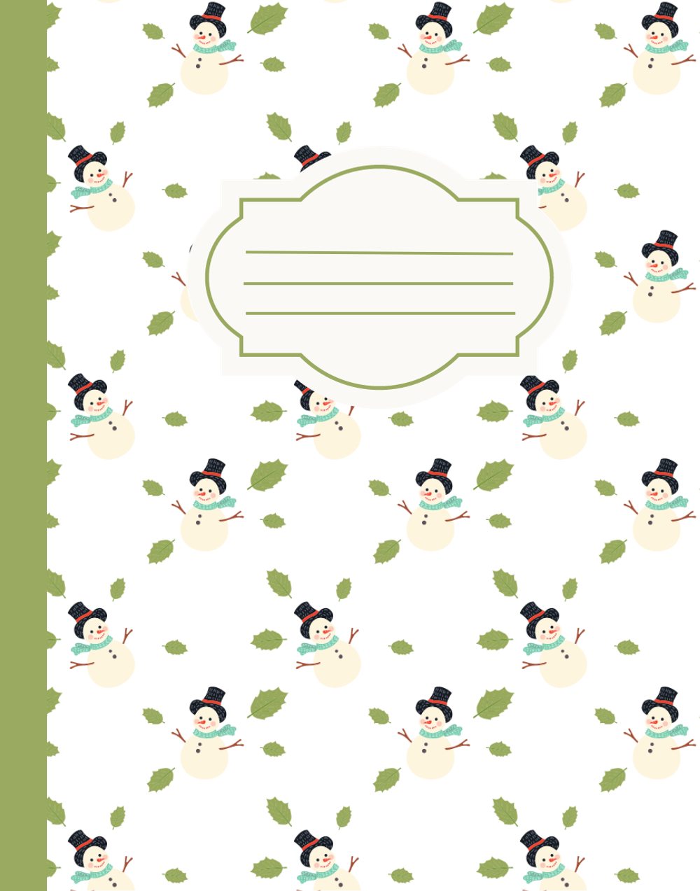 Christmas Composition Notebook (C7) - Ruled Lines In Standard Blue, Green, or Red