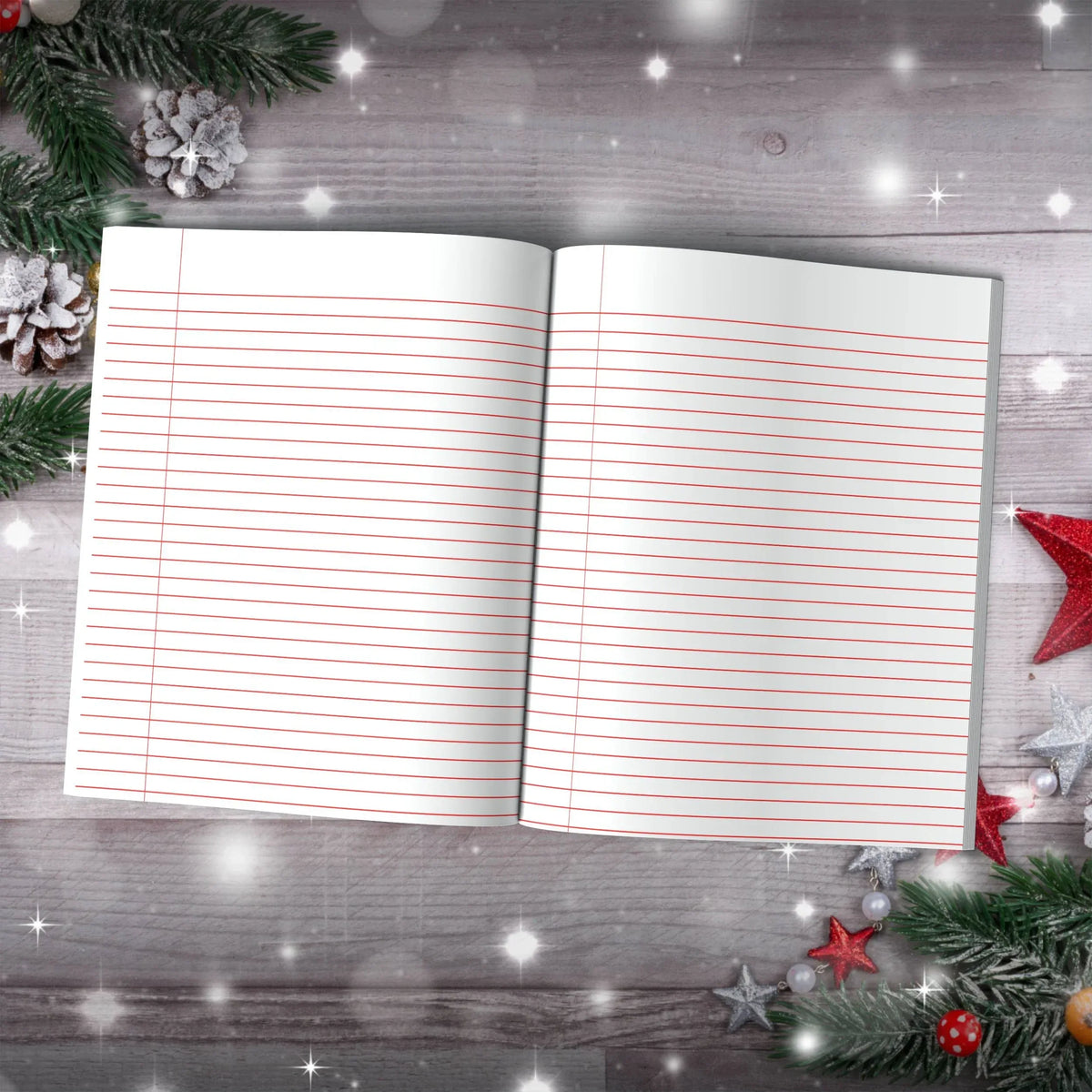 Unwrap Self-Care This Season Christmas composition notebook with mindful holiday theme for reflection and journaling