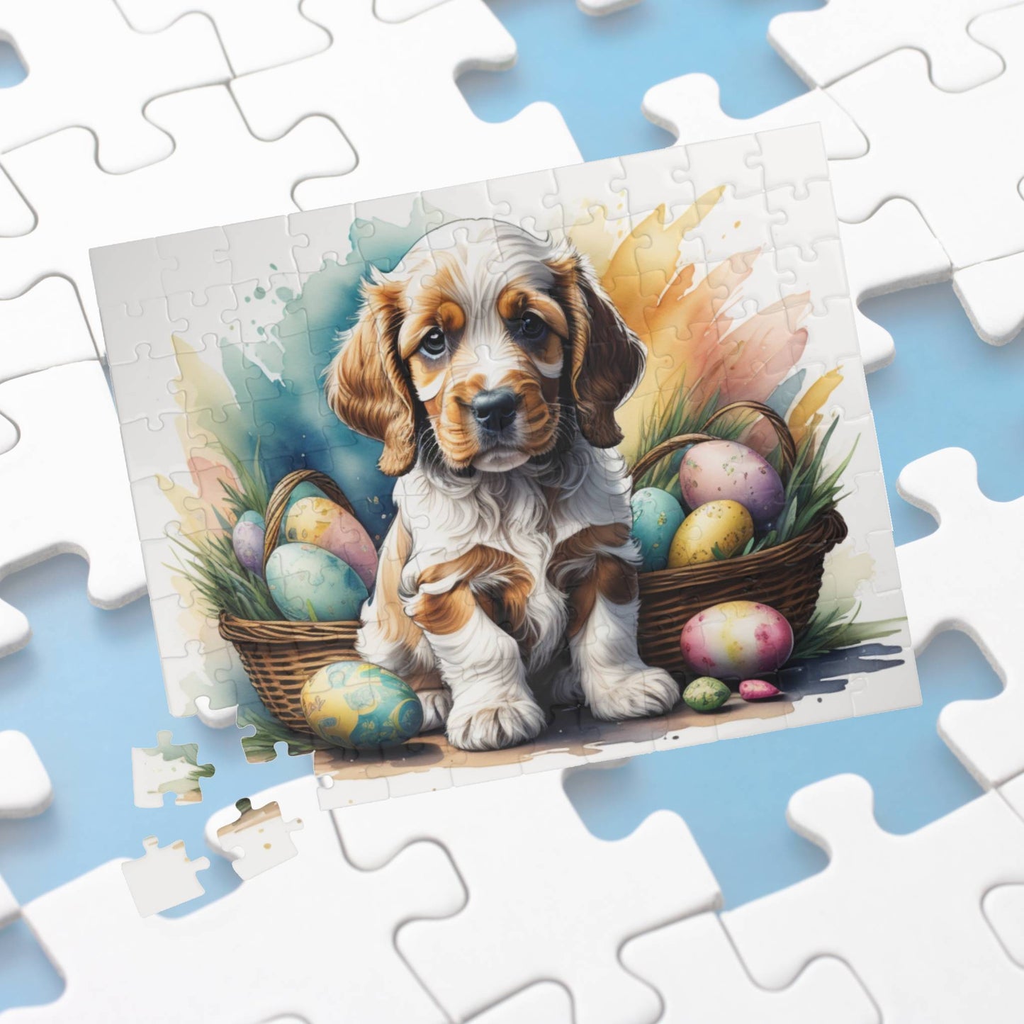 Cocker Spaniel (Orange Roan) Easter Puppy Puzzle - Dog Lovers, Mental Health Benefits, Holiday Fun, Mindfulness, Stress Relief, Festive Gift