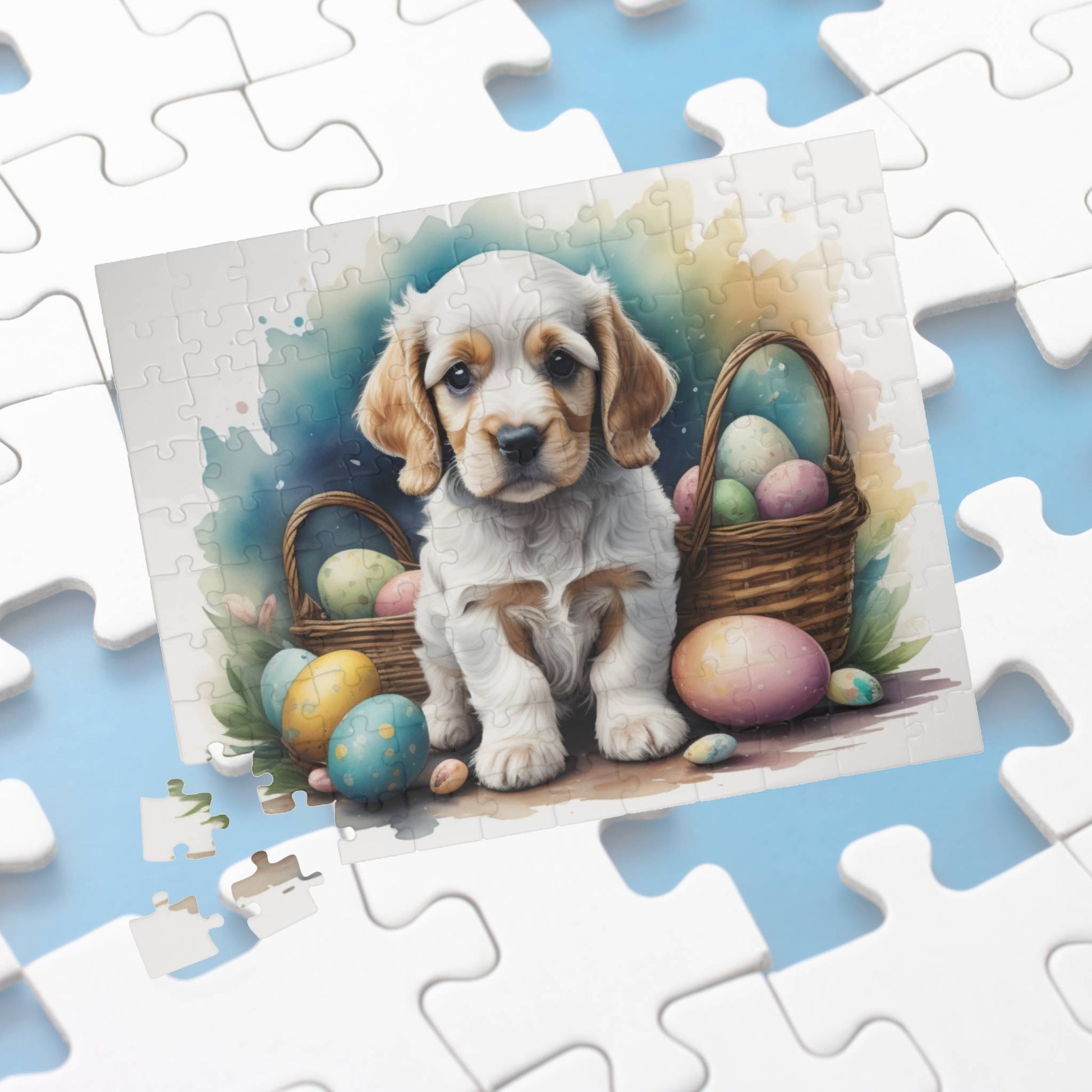 Cocker Spaniel (Orange & White) Easter Puppy Puzzle - Dog Lovers, Mental Health Benefits, Holiday Fun, Mindfulness, Stress Relief, Festive Gift