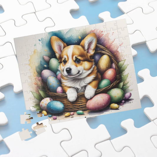 Corgi Easter Puppy Puzzle - Dog Lovers, Mental Health Benefits, Holiday Fun, Mindfulness, Stress Relief, Festive Gift