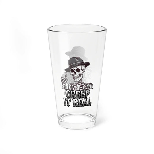 Shop our premium creep it real halloween pint glass 16oz from MySisterIsASurvivor.