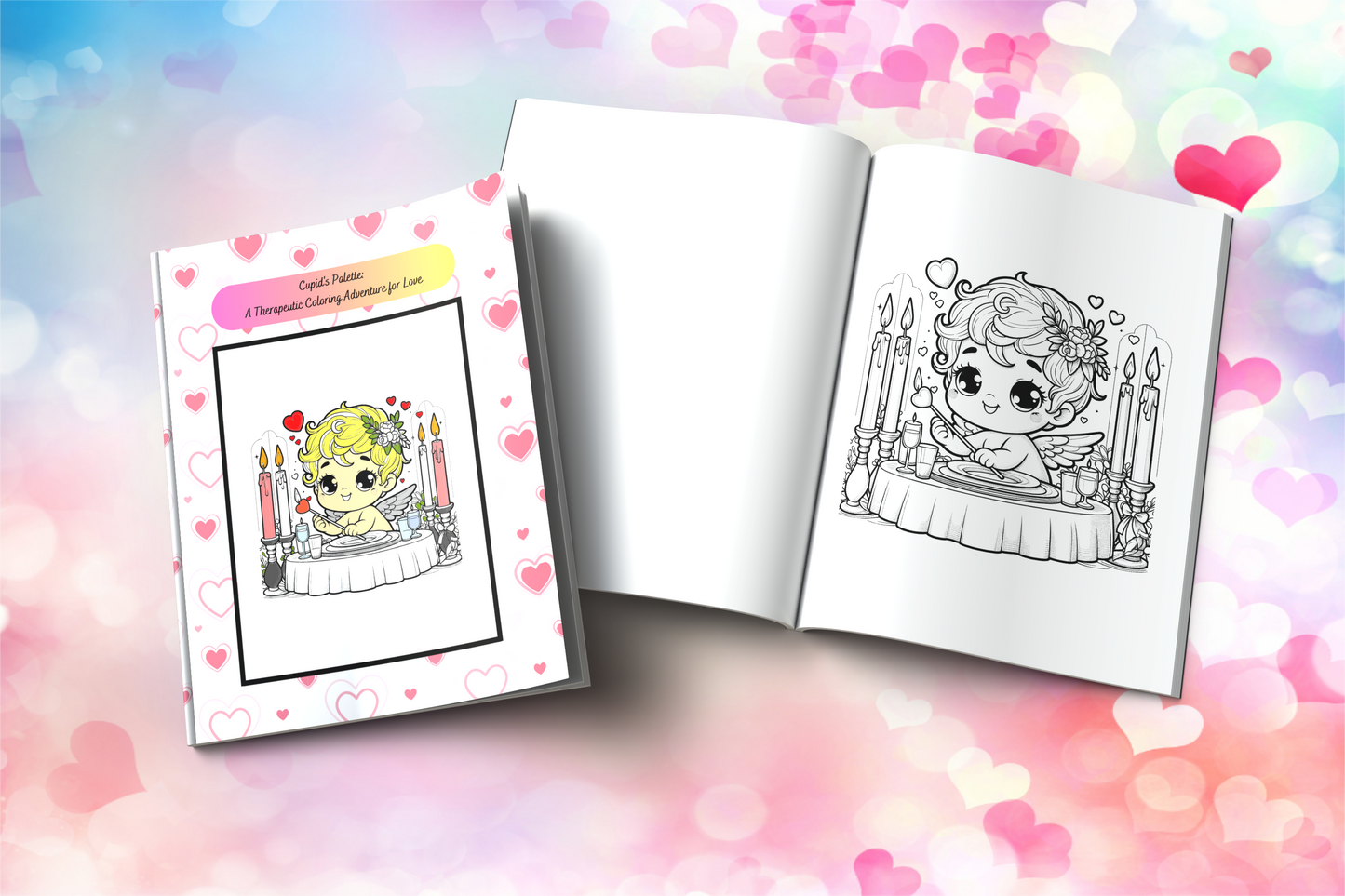 Love affirmations coloring book with soft, heartwarming illustrations