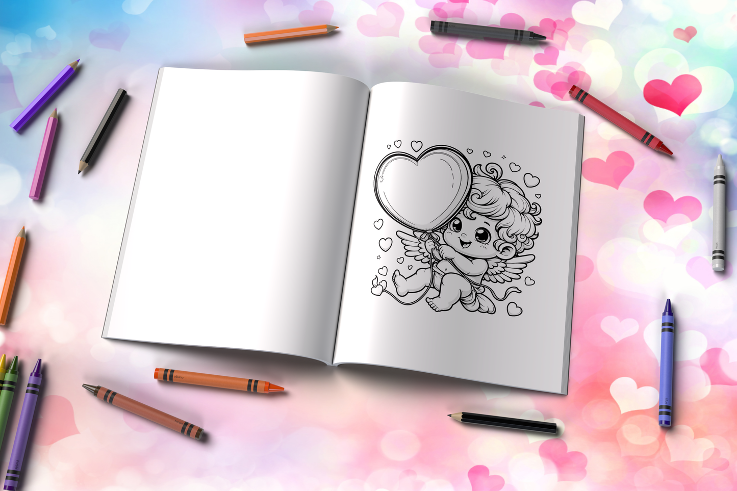 Love affirmations coloring book with soft, heartwarming illustrations