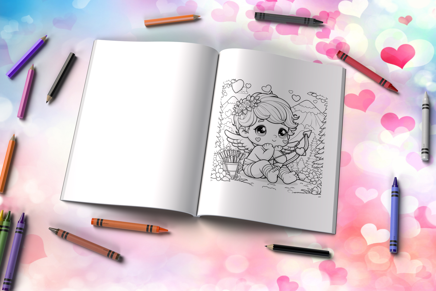 Love affirmations coloring book with soft, heartwarming illustrations