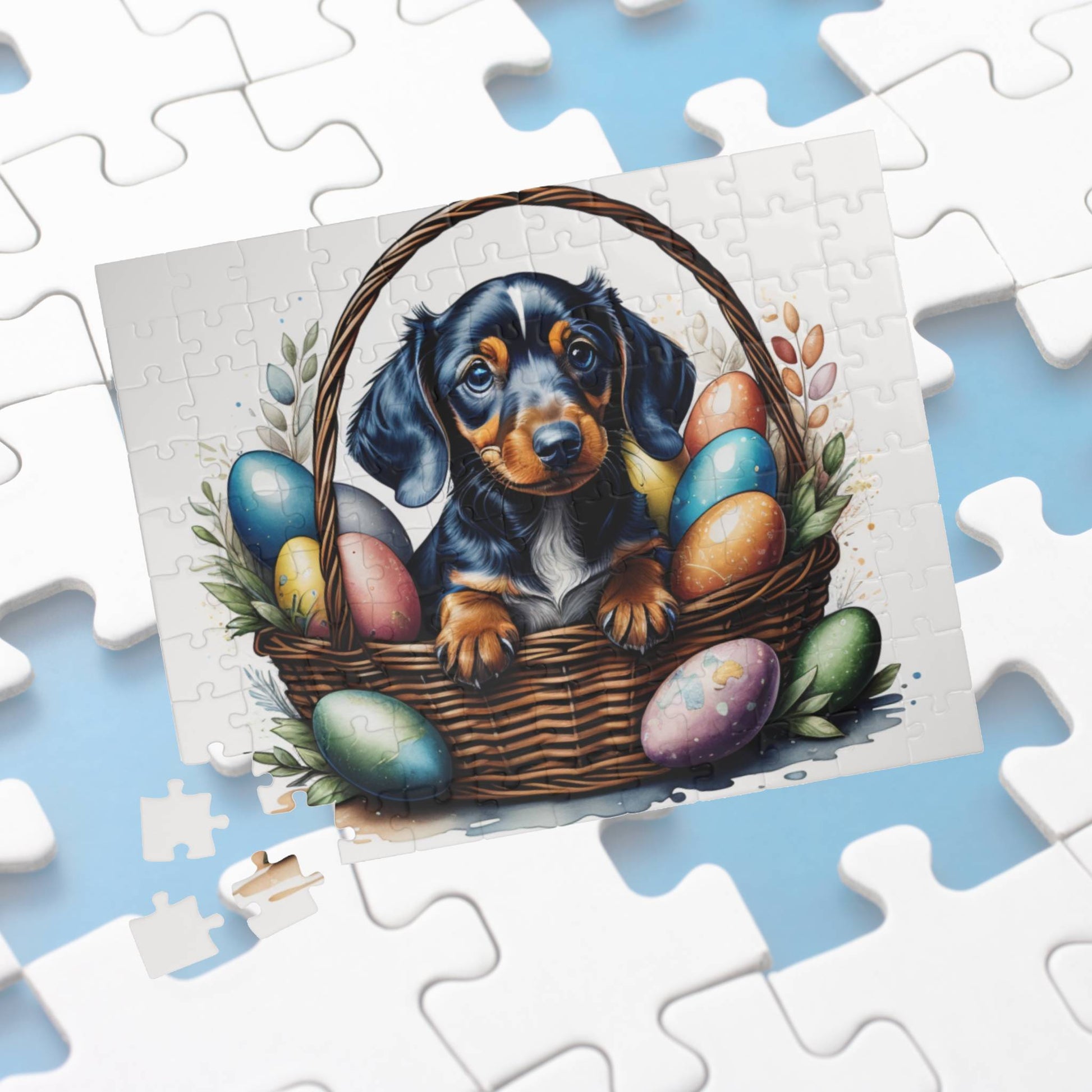 Dachshund Easter Puppy Puzzle - Dog Lovers, Mental Health Benefits, Holiday Fun, Mindfulness, Stress Relief, Festive Gift