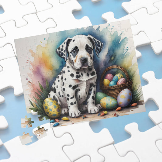 Dalmatian Easter Puppy Puzzle - Dog Lovers, Mental Health Benefits, Holiday Fun, Mindfulness, Stress Relief, Festive Gift