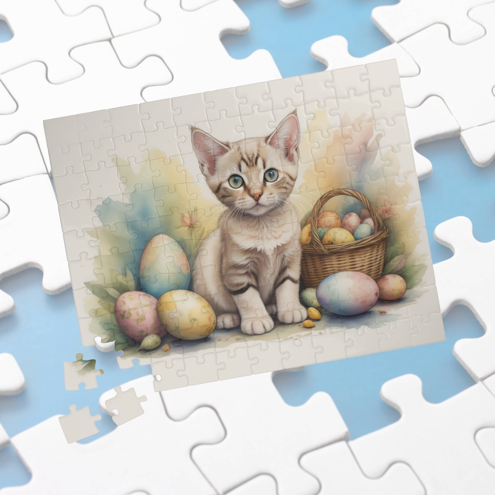 Devon Rex Easter Kitten Puzzle - Cat Lovers, Mental Health Benefits, Holiday Fun, Mindfulness, Stress Relief, Festive Gift
