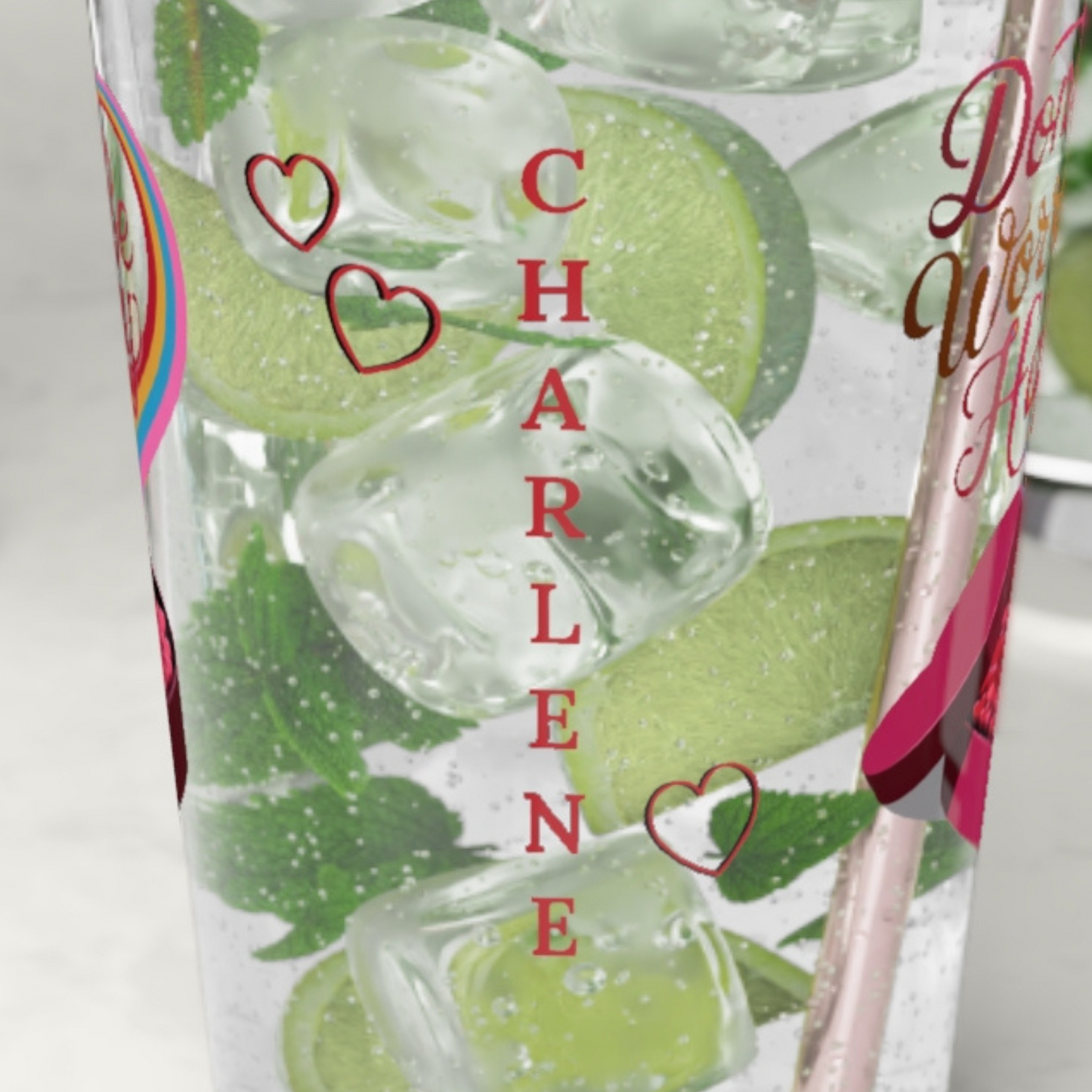 Don't Worry Be Happy: Personalized Valentine's Day Affirmation Pint Glass – Valentine's Day Self-Care Gift, Mindful Positivity Drinkware