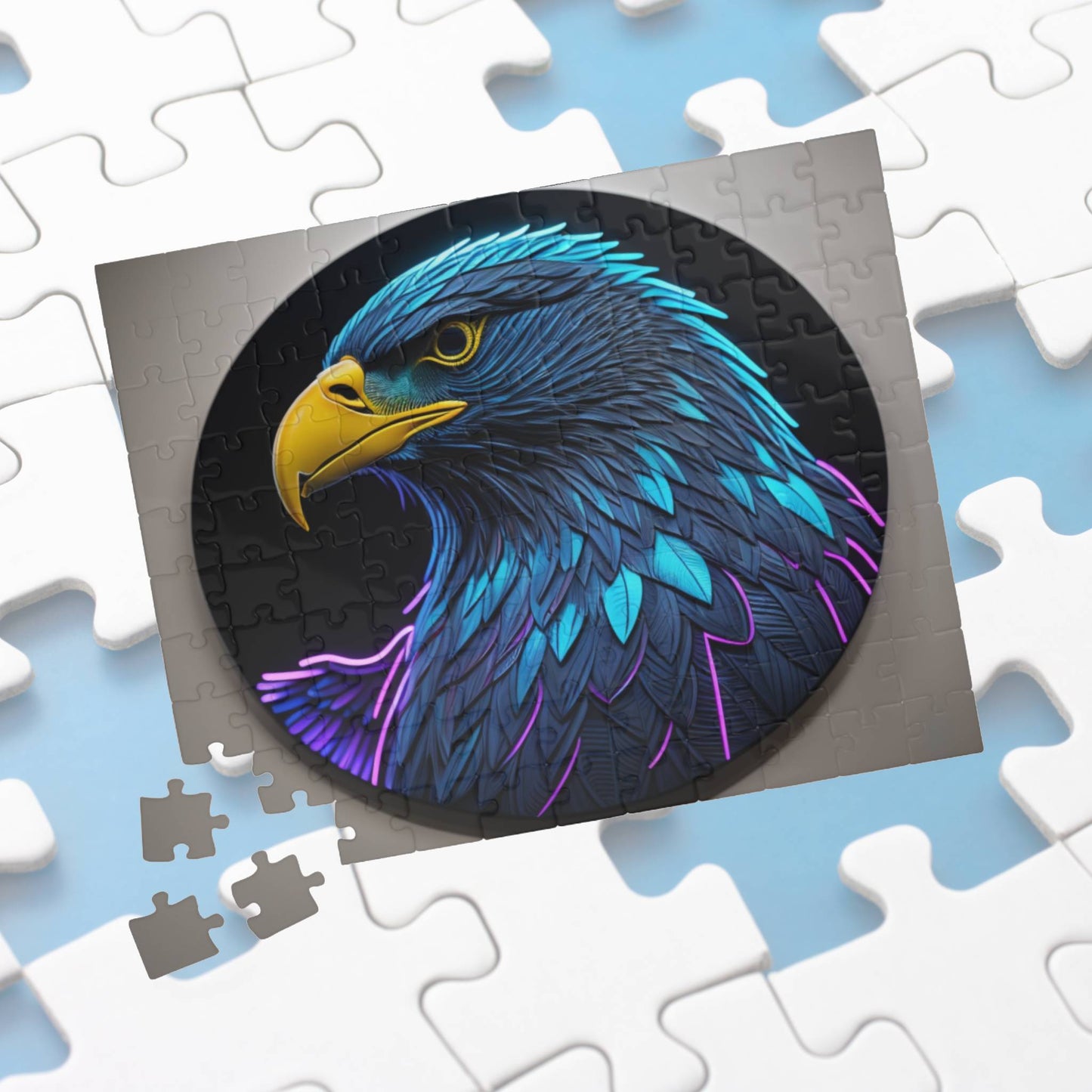 Eagle Vision Triumph: Majestic Eagle Puzzle - Symbol of Strength, Freedom, and Resilience