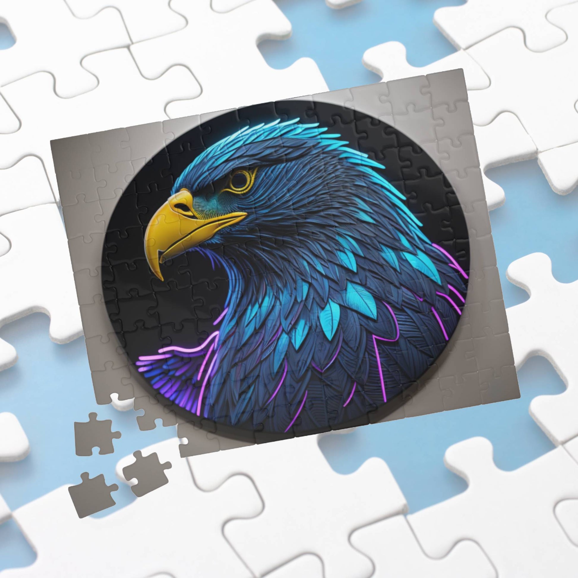 Eagle Vision Triumph: Majestic Eagle Puzzle - Symbol of Strength, Freedom, and Resilience