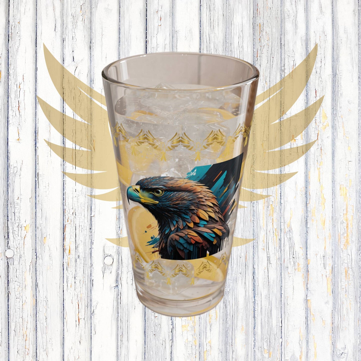 Eagle's Strength Resilience 16oz Eagle Pint Glass - Symbol of Strength, Resilience, and Mental Health Awareness