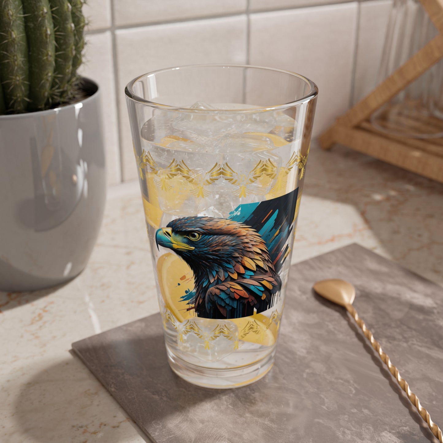 Eagle's Strength Resilience 16oz Eagle Pint Glass - Symbol of Strength, Resilience, and Mental Health Awareness