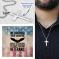 We Remember Their Sacrifice Cross Necklace | Engraved Stainless Steel Pendant for Veterans, Memorial Gift, PTSD Support Jewelry