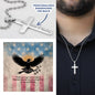 Their Courage Never Fades Cross Necklace | Engraved Stainless Steel Pendant for Veterans, Memorial Gift, PTSD Support Jewelry