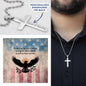 Honoring The Brave Cross Necklace | Engraved Stainless Steel Pendant for Veterans, Memorial Gift, PTSD Support Jewelry