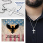 They Fought For Us Cross Necklace | Engraved Stainless Steel Pendant for Veterans, Memorial Gift, PTSD Support Jewelry